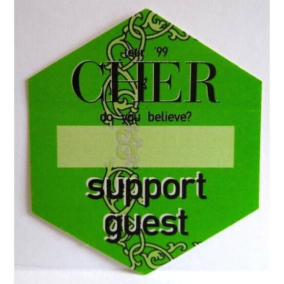 Cher Do You Believe Backstage Pass Original Vintage 1999 Tour Green Cloth Fabric - Picture 1 of 1